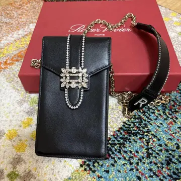 Roger Vivier 블랙 가죽 스마트폰 숄더백 새상품급