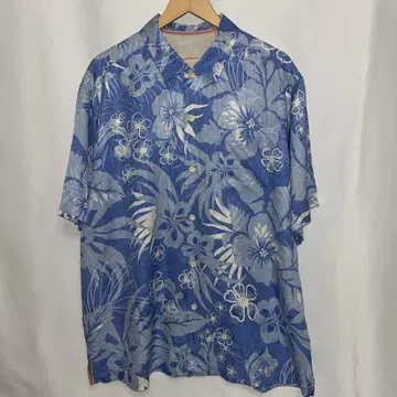 Tommy Bahama 알로하 셔츠 XL 파랑 꽃무늬