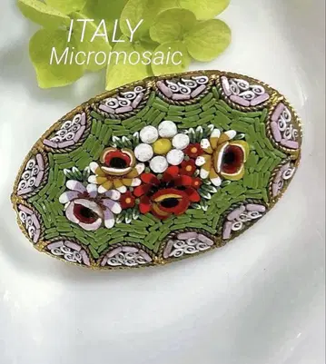 ITALY 빈티지 브로치 마이크로 모자이크 flower