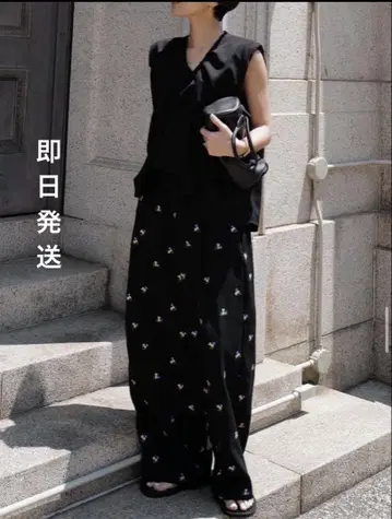 machatt 마차트 자수 와이드 팬츠