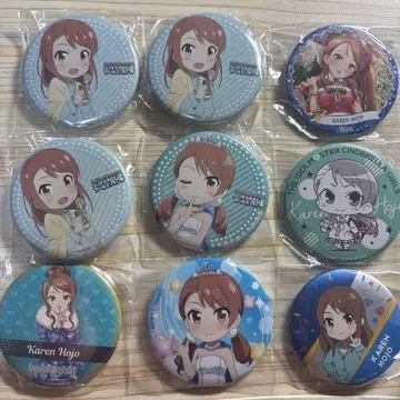 데레마스 신데렐라 걸스 호죠 카렌 캔뱃지 콜라보 9세트