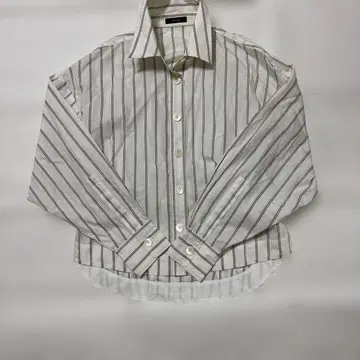 allureville 화이트 스트라이프 긴팔 셔츠