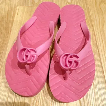 GG 로고 핑크 비치 샌들