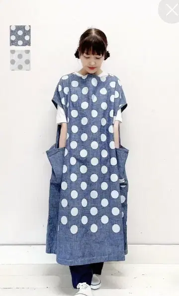 쾌청당의 물방울 무늬 원피스