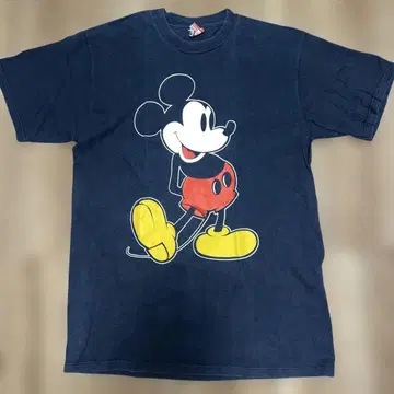 Disney 빈티지 올드 미키마우스 T 블랙 L
