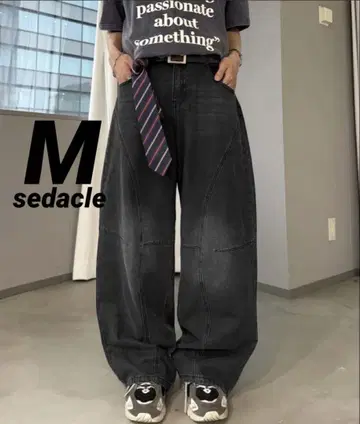 sedacle 입체 커브 데님 가공 데님 데님 팬츠 스트릿