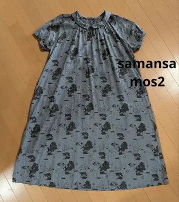 사만사 모스모스 올 패턴 원피스 미니 옷깃 세일러 카라 지도 도안 맵