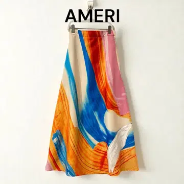 Ameri 아메리 아트 롱 스커트 페인트 개성적