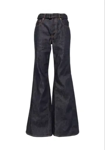 24SS Sacai 벨트 부착 부츠컷 데님 팬츠