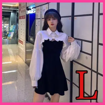 인기 새상품 L 한국 인플루언서 미니 상의 원피스 로리 지뢰계