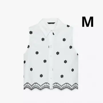 ZARA 컷워크 자수 블라우스