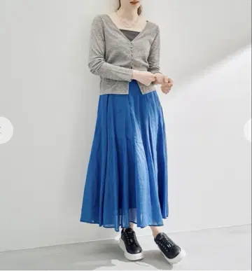 플레어 스커트 블루