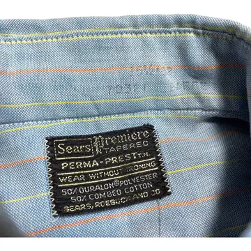 Sears 스트라이프 긴팔 셔츠 70년대 M 사이즈 상당 구제 빈티지