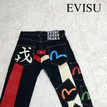 [레어] EVISU 청바지 메니 포켓 빅 카모메