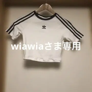 adidas 화이트 크롭 티셔츠 S