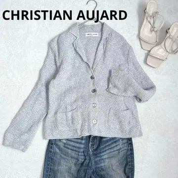 w22 CHRISTIAN AUJARD 니트 재킷 면 x 화지 혼방 일본제