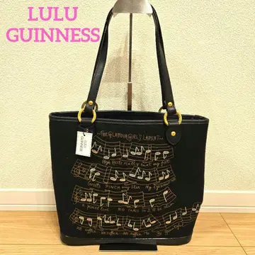 [레어] LULU GUINNESS 음악 악보 디자인 토트백 블랙
