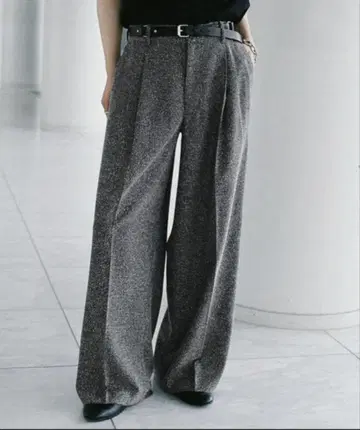 BREEZE TWEED DEEP TUCK BAGGY SLACKS