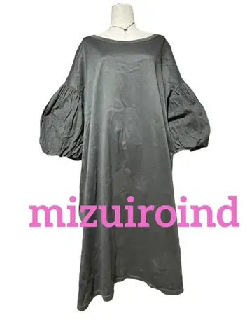 mizuiroind 이소재 MIX 볼륨 소매 원피스1