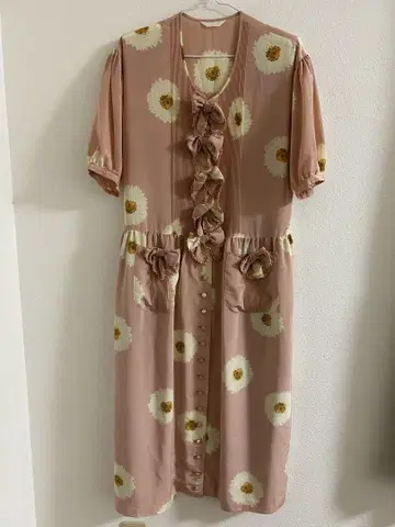 PINK HOUSE 꽃무늬 반팔 롱 원피스