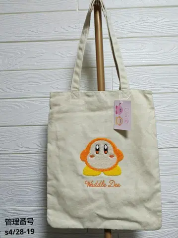 토트백 별의 커비 와돌디 B 캔버스 컴퓨터 수납 베이지