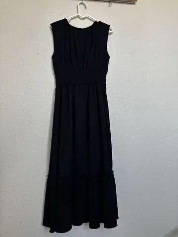 MOUSSY 네이비 슬리브리스 롱 원피스