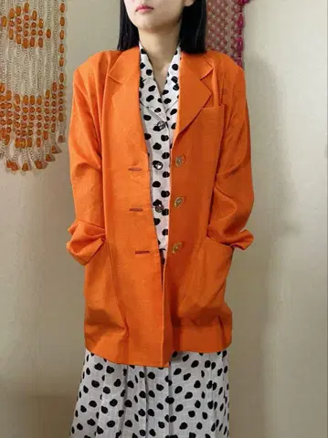 레트로 빈티지 여름용 자켓 오렌지