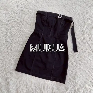 MURUA 블랙 벨트 원피스