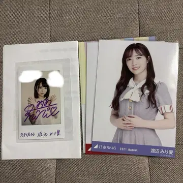 와타나베 미리아 노기자카46 친필 사인 폴라로이드 브로마이드 덤 포함