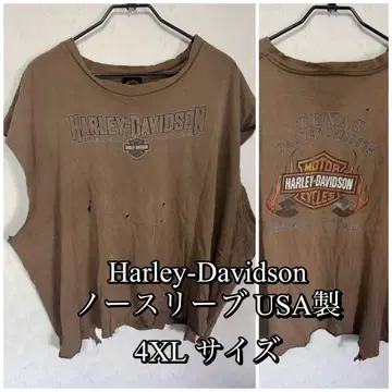 할리데이비슨 슬리브리스 티셔츠 tee 4XL USA 제작 데미지