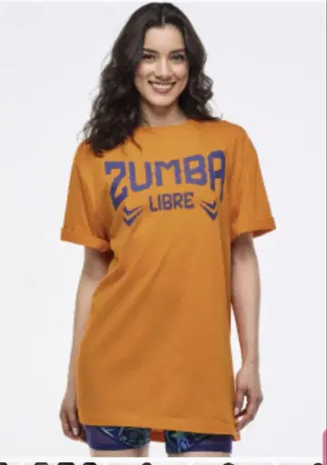 ZUMBA 미개봉 정품 최신작 오렌지 티셔츠 프리