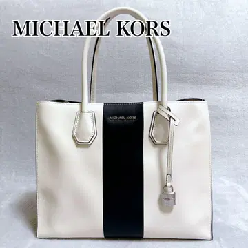 MICHAEL KORS 화이트 블랙 토트백