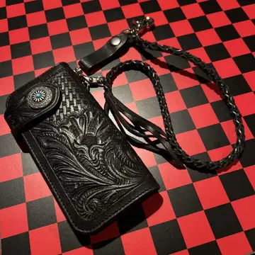 kc's carving leather bikers wallet