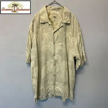 Tommy Bahama 하와이안 셔츠 반팔 라이트 그린 L~XL 정도