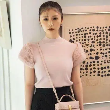 CELFORD 숏 퍼 슬리브 니트 풀오버 핑크 M 38