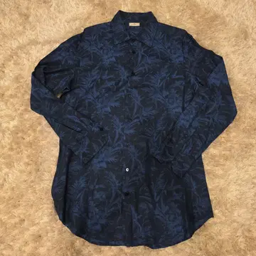 ETRO 남성용 꽃무늬 긴팔 셔츠 네이비 M 사이즈