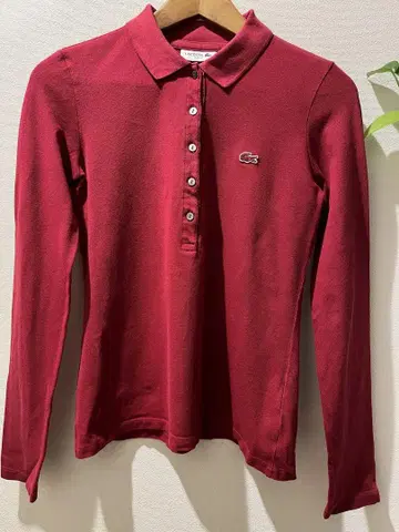 LACOSTE/긴팔 피케 셔츠/슬림 핏/M/정가 1만 5000엔