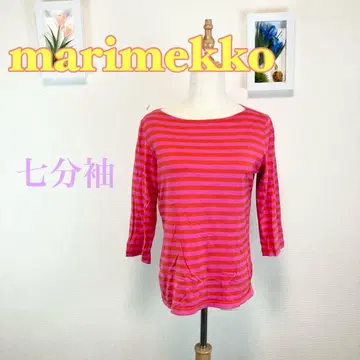 z594 marimekko 7부 소매 티셔츠 보더 프리 사이즈