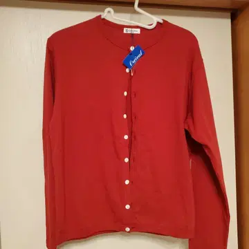 [미사용 새상품] 오르치발 가디건 빨간색 레드 긴팔 코튼 여성용
