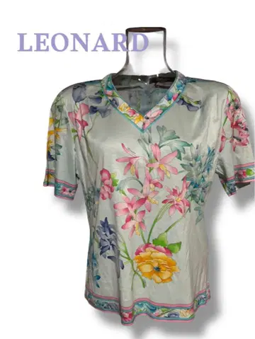LEONARD 플라워 프린트 반팔 티셔츠