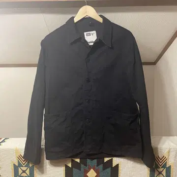 헤링본 워크 자켓 블랙 다크 네이비 M 상당