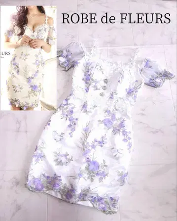 ROBE de FLEURS 비쥬 버튼 3D 플라워 데코레이션 드레스