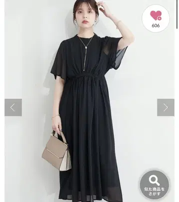 내추럴 꾸뛰르 하이넥 백리본 원피스