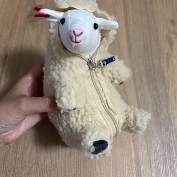 지퍼 달린 양 모양 봉제 인형