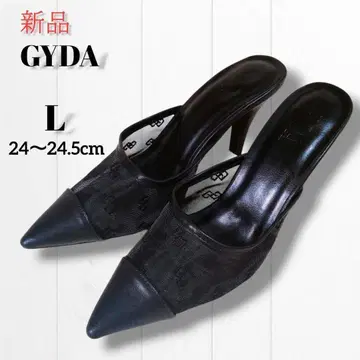 새상품 GYDA GG 메쉬 뮬 블랙 스틸레토 샌들 L