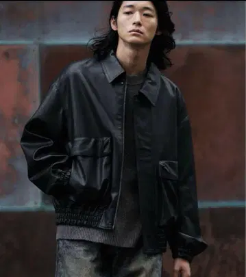 WYM ARTIFICIAL GRAIN SHORTBLOUSON 블랙 S