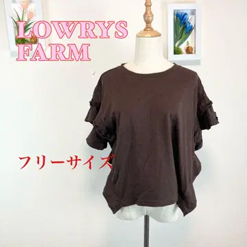 z571 LOWRYS FARM 프릴 소매 심플 티셔츠 프리 사이즈