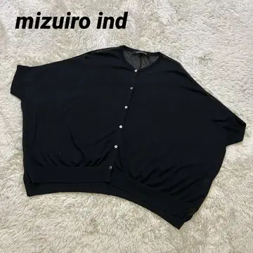 미즈이로 인드 mizuiro ind 하이게이지 크루넥 와이드 가디건
