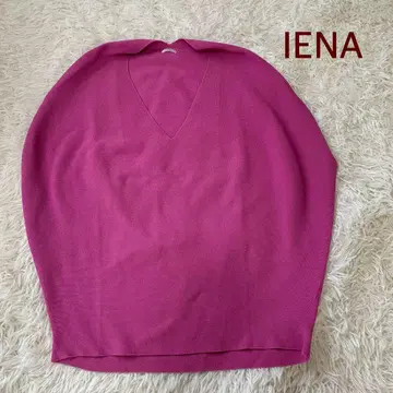 IENA 코튼 스트레치 코쿤 v넥 풀오버 핑크