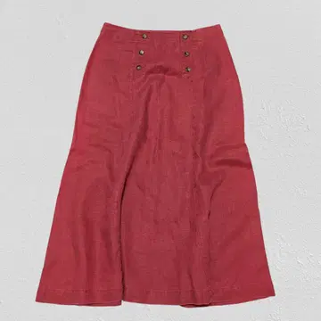 LAURA ASHLEY 린넨 롱 스커트 버튼 장식 이너 없음 L